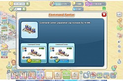@ Command Center. Acquisition of foundation for Command Center, with Population Cap of 10,000. Cost 57,600 Gold coins, or 3 Megabucks. Energy Consumption : Light - 20, Water - 15.