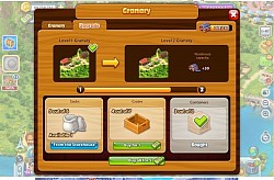 Granary @ upgrade stage, in order to house more produce. Upgrade Cost :  16 Megabucks.