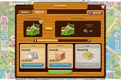 Granary @ Upgrade stage to contain more produce. Upgrade Cost :  68 Megabucks.